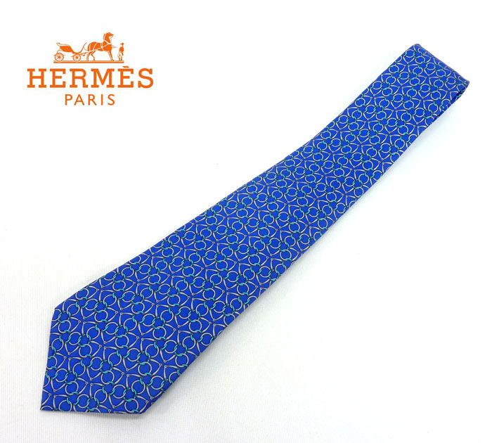 HERMES ネクタイ 紋章柄 ライトブルー+stock.contitouch.com