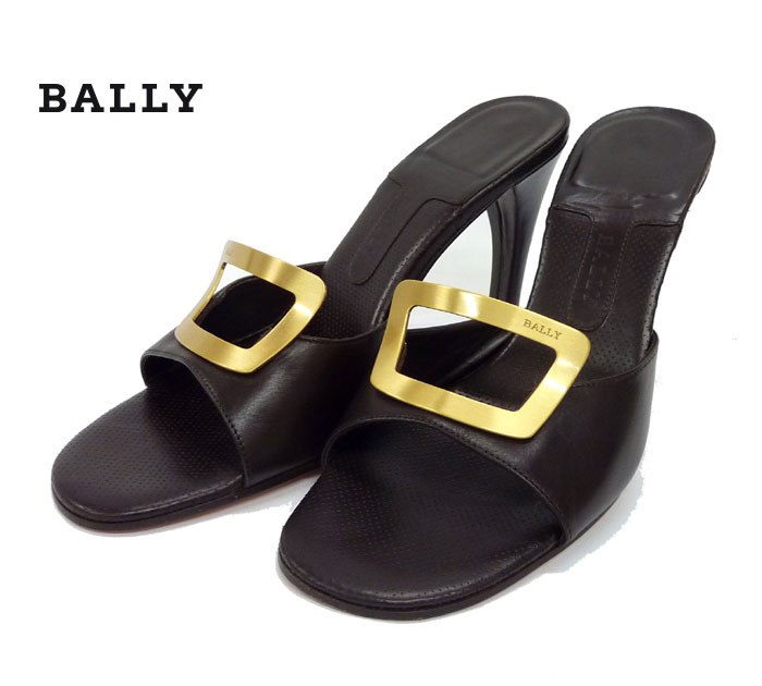 未使用　BALLYバリーレザーベルテッド フラットクリスタルサンダル23cm 未使用 BALLYバリーレザーベルテッド フラットクリスタル