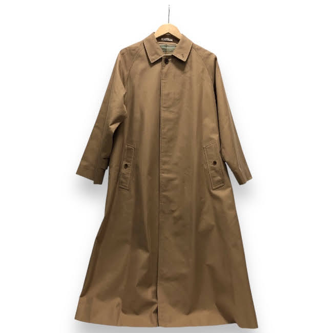オーラリー　AURALEE ベビーアルパカ　ノーカラーコート　ネイビー　M オーラリーAURALEE ベビーアルパカノーカラーコートネイビーM