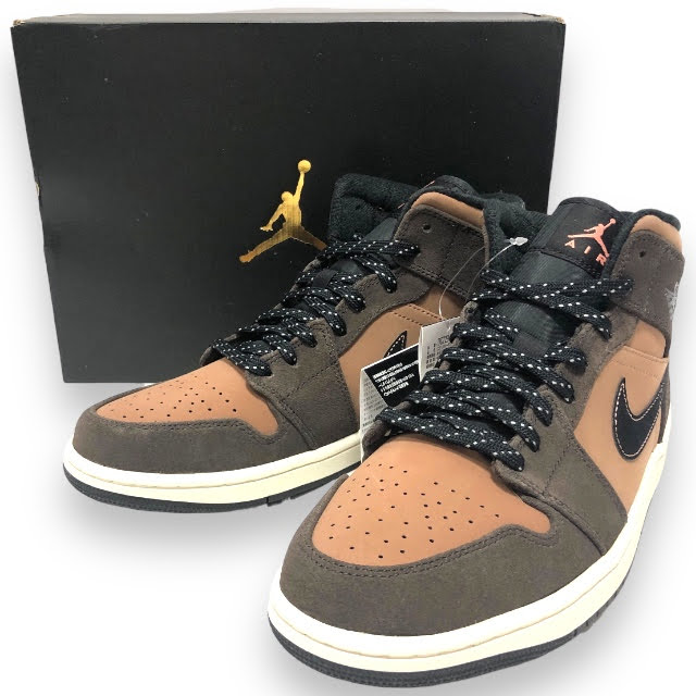 【値下げしました】タグ付 未使用【NIKE】ナイキ エアジョーダン 1 ミッド SE ダークチョコレート サイズ27cm スニーカー シューズ 靴 RA7862【新古品】