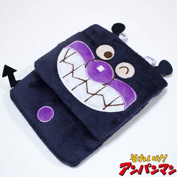 送料無料　アンパンマン　ポケットポーチ（約H14×W12cm）（ばいきんまんフェイス）スカート・ズボン・バッグなど簡単取付可能　フラップポーチ