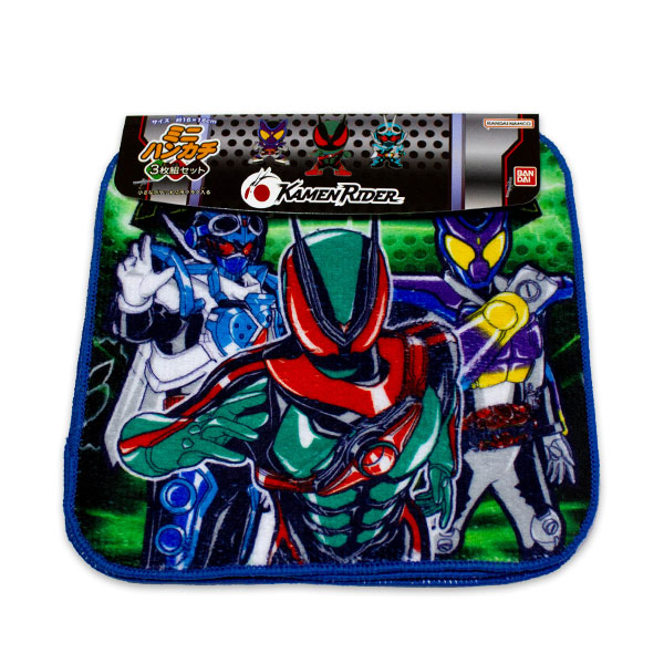 仮面ライダーシリーズ ミニタオル3枚組 仮面ライダーゼッツ柄 約16×16cm ポリエステル60％・綿40％ タオル ハンカチ プチタオル 2025-2026年画像