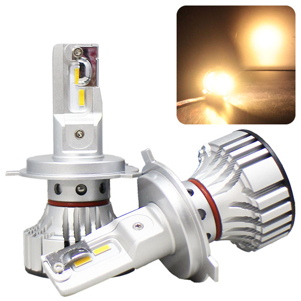 楽天市場 Ledヘッドライト F2 H4 電球色 電球色 6000lm 4300k明るさアップ Cree製チップ使用 ファン一体型で小型 簡単取付 E Mono Plus 楽天市場店