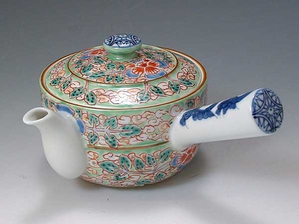 京焼・清水焼 急須 DIN038 ヒワ花雲 急須(小)【貨物輸送無料】