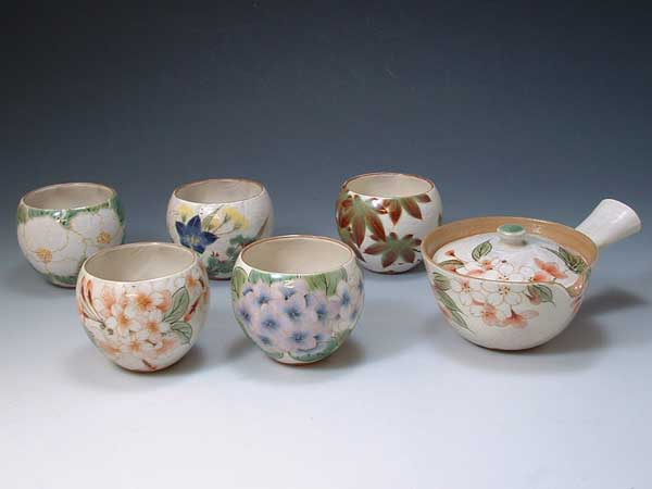 京焼・清水焼 急須茶器揃 KTA595 花変り【貨物輸送無料】