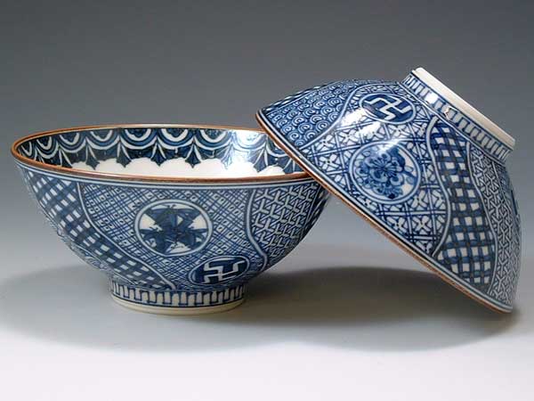 京焼 清水焼 雙窯 組飯碗 彫赤絵花鳥 LUN024 京焼 清水焼 雙窯 組飯碗 彫赤絵花鳥 LUN024