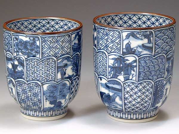 楽天市場】叶松谷作染祥瑞馬絵一ヶ湯呑 【送料無料】【京焼】【清水焼