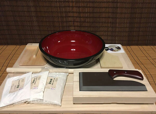(左用)M判舞鷹そば打ち道具・42センチこね鉢・そば粉セット （そば打ちセット）mym6 オフィス木村it21