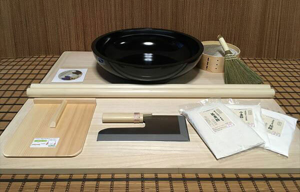 黒48センチこね鉢27センチ包丁L判フルイ粉ホーキそば粉セット nteto4 オフィス木村it21