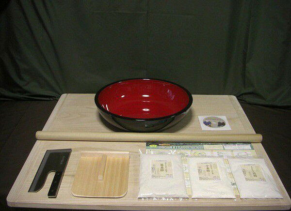 左利き包丁　42cmこね鉢・そば粉セット(極上石臼一本挽き)《そば打ち道具》 オフィス木村it21
