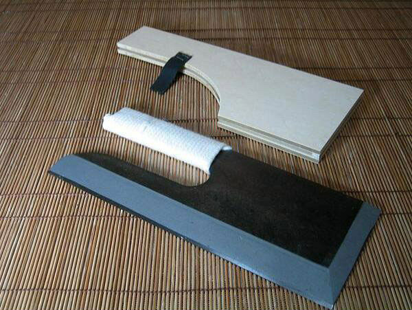 麺切り包丁　鋼付黒　　ひも巻き　30cm