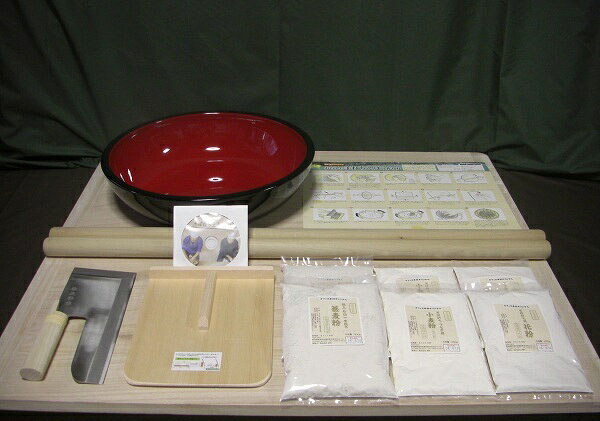 27cm包丁42cmこね鉢　Ｌ判そば打ち道具一式　そば粉1kgセット(極上石臼一本挽き)【smtb-tk】 オフィス木村it21