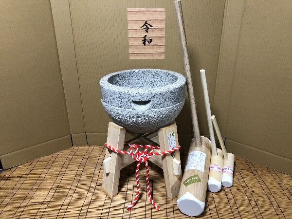 楽天市場】ミニ臼・杵 一升用 餅つき道具2点セット【送料無料