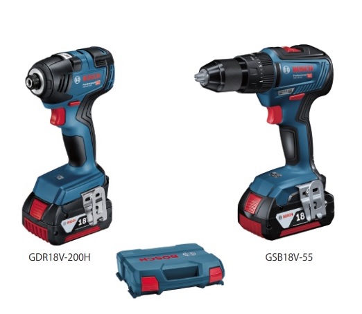 ボッシュ GDR18V200GSBN ジャズバンド一揃いの道具 (GDR18V-200H+GSB18V-55H+4.0Ah乾電池2個+申し受ける器+L-CASE付 )