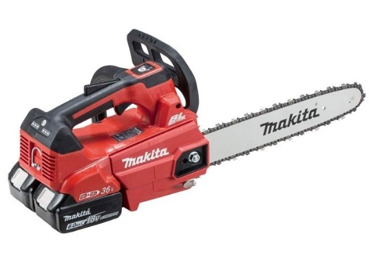 マキタ MUC306DGFR 充電式チェンソー 赤 (バッテリBL1860Bx2本+2口急速充電器付) ガイドバー300mm 25AP-68E 18V+18V=36V makita｜e-tool