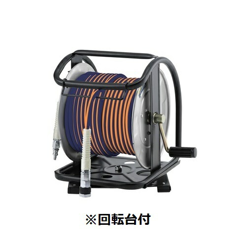 マッハ 高圧エアードラム 30m φ6mm 回転台有り IND-630TC 超ソフト高圧ホース付 ネイビー&times;オレンジ リール｜e-tool 18,089円