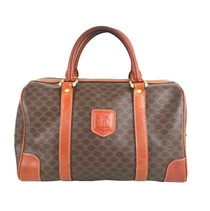 楽天市場】セリーヌ ボストンバッグ マカダム JM13 ブラウン 茶 PVC