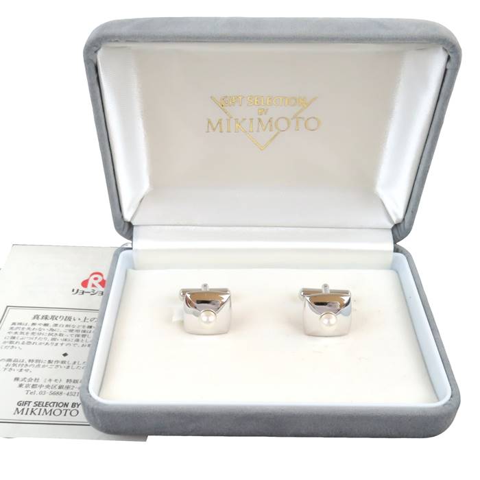 楽天市場】ミキモト パール 真珠 カフス シルバー メンズ 【中古