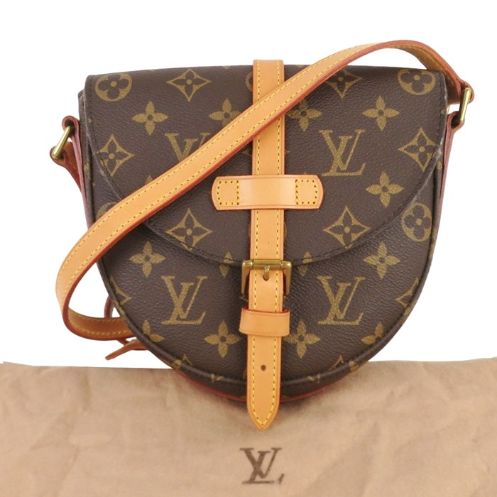 【中古】正規品 LOUIS VUITTON ルイヴィトン シャンティPM モノグラム ショルダーバッグ PVC x レザー フランス製 保存袋付き【送料無料】
