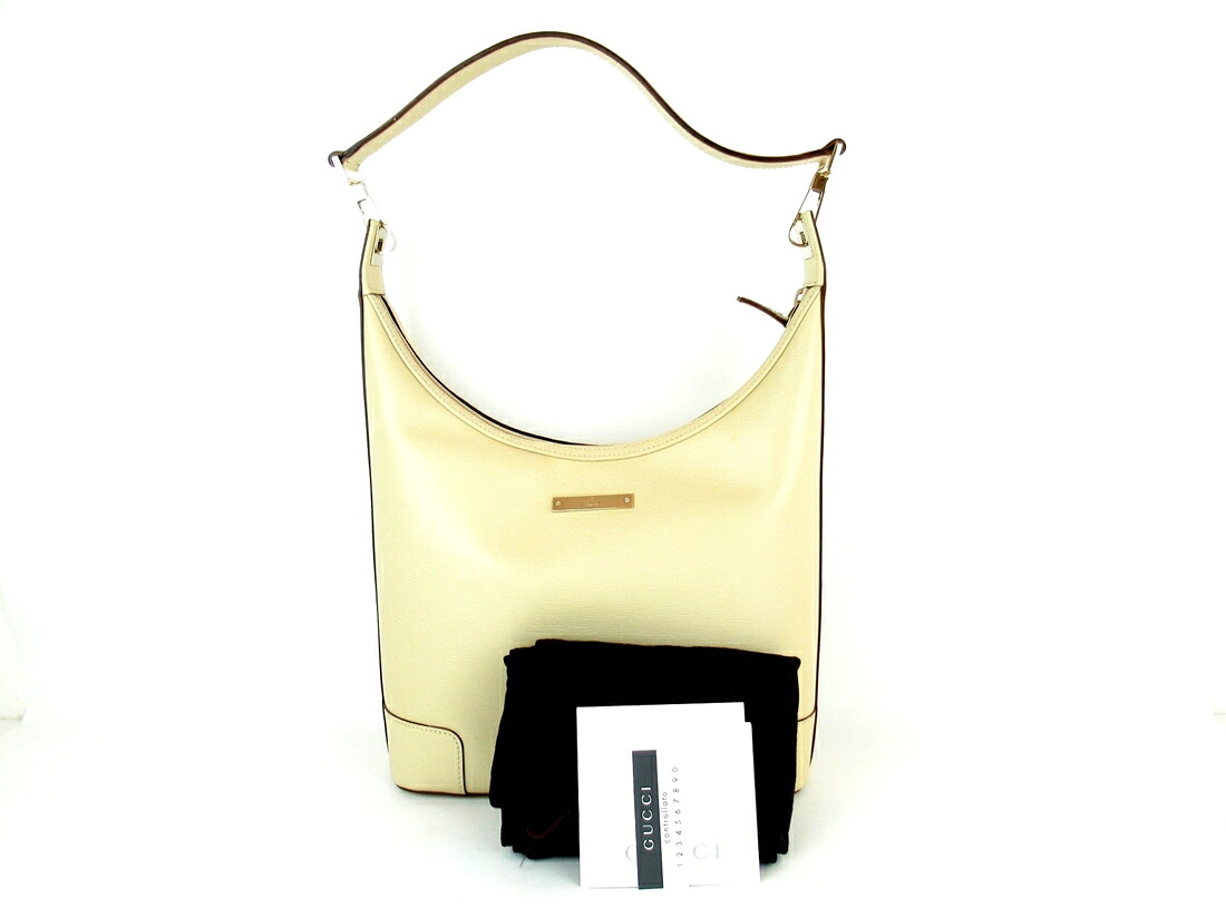 【中古】正規品 GUCCI グッチ ワンハンドル ワンショルダー 2WAY バッグ 肩掛け ハンドバッグ 手提げ 鞄 カバン ベージュ レディース 女性 婦人 ウィメンズ 保存袋付き イタリア製 【送料無料】｜株式会社ｅ-バリュー