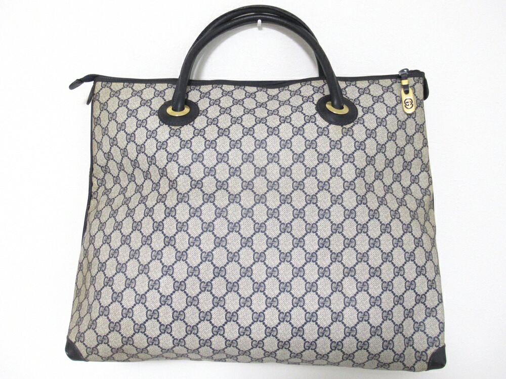 【中古】正規品 GUCCI グッチ GG モノグラム PVCキャンバス ビッグ トートバッグ イタリア製【送料無料】