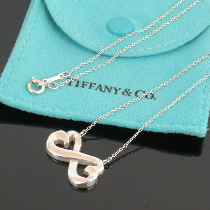 【中古】正規品 Tiffany＆Co. ティファニー Paloma Picasso パロマピカソ ダブルラビングハートペンダント チェーンネックレス スターリングシルバー925 ダストバッグ付き 4.3g 【送料無料】