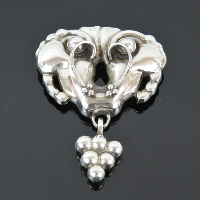 【中古】正規品 GEORG JENSEN ジョージ・ジェンセン ピンブローチ #27 ぶどう 葡萄 スターリングiシルバー925 デンマーク製 15.2ｇ【送料無料】