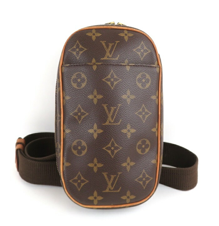 【正規品】 ルイヴィトン ヴィトン ポシェットガンジュ ボディバッグ 肩掛け ルイ・ヴィトン LOUIS VUITTON ポシェットガンジュ ブラウン ゴールド