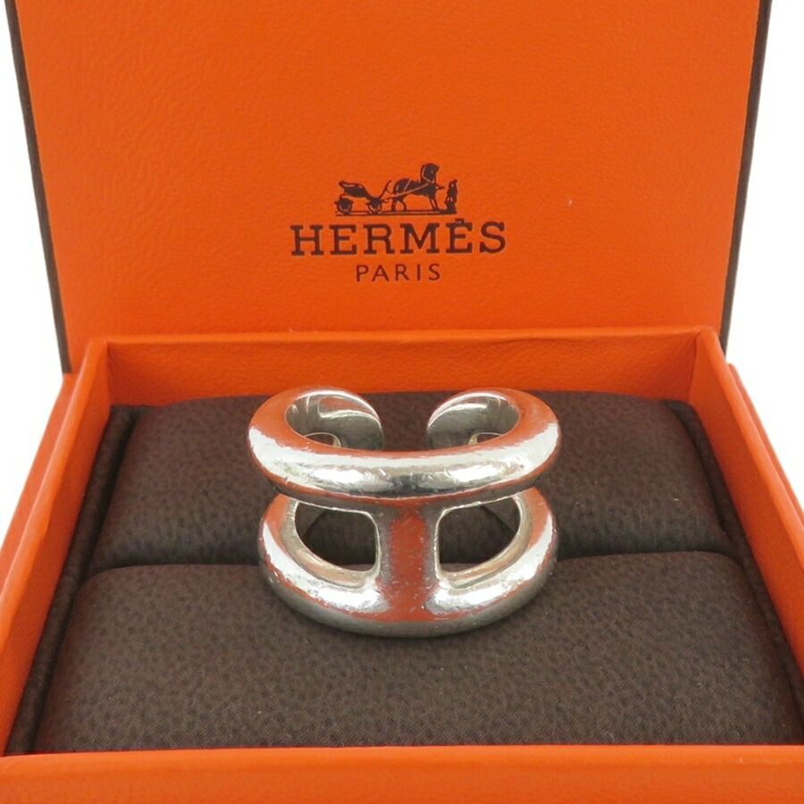 【中古】正規品 HERMES エルメス オスモズ リング PM サイズ53 スターリングシルバー925 外箱付き【送料無料】