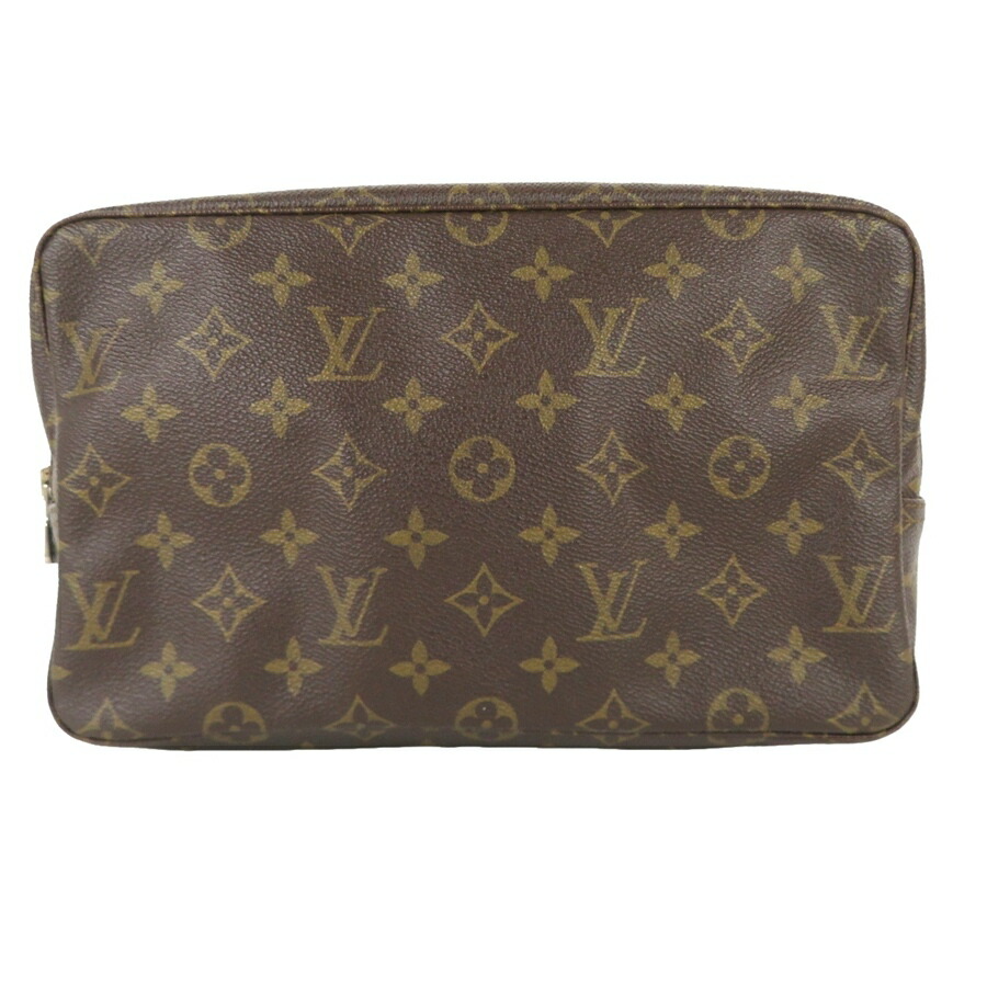 【中古】置き目品 LOUIS VUITTON ルイヴィトン トゥルーストワレット28 モノグラム 二つ目御徒面子 クラッチペダル御徒面子 フランス共和国製 【貨物輸送無料】