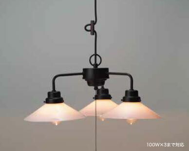 【法人様限定】GLF ペンダント照明器具 P1硝子ロマン・3灯用 40W浪漫球付 GLF-3228W｜エコデン
