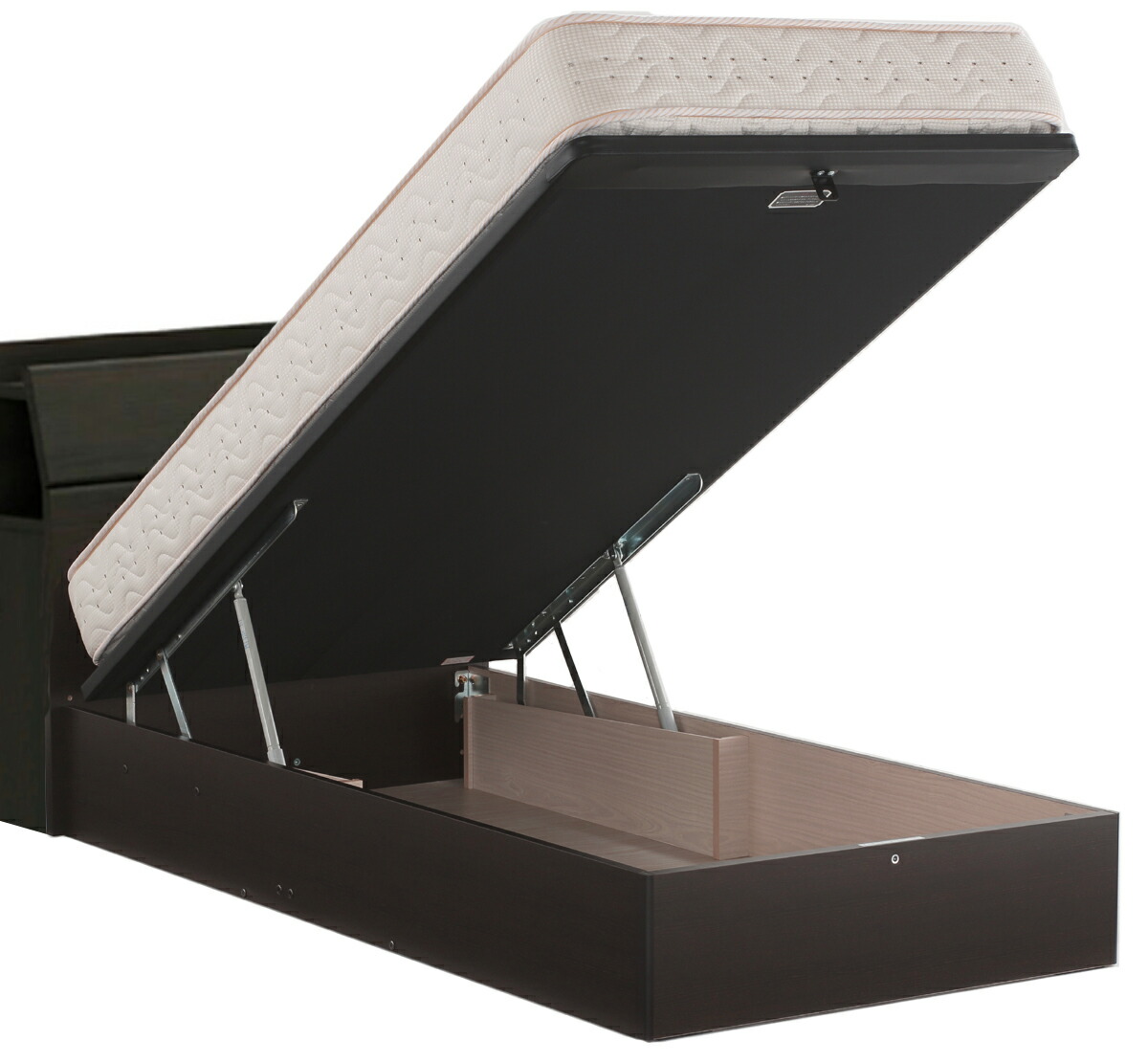 ベッドフレーム　跳ね上げ式ベッド　ワイドダブル 東京ベッド 横型跳ね上げ収納ベッド フレームのみ 深さ26cm