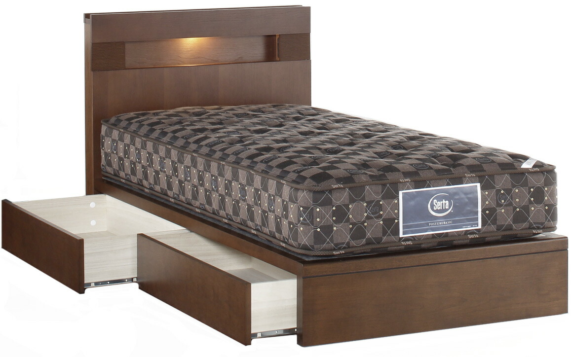 サータ ダブルベッドフレーム Serta（サータ） ホテルスタイル594 引き出し付 SNW ダブル ベッド