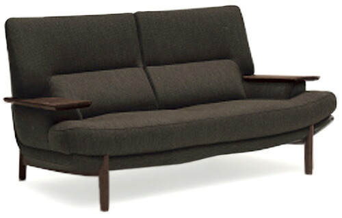 カリモク　リクライニング機能付き黒レザー2人掛けソファ カリモク家具（KARIMOKU FURNITURE） カリモク ソファ 2人掛椅子ロング