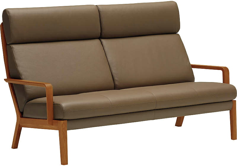 カリモク ソファ 2人掛 ZU16 レザー 本革 ZU1602　新品購入　美品 2人掛ソファ ZU1602 グレージュ ピュアオーク 通販 | 【公式