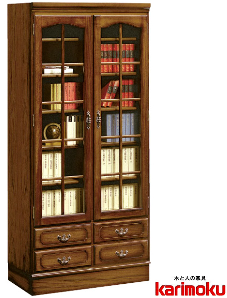 楽天市場】カリモク QS3585 100ｃｍ幅 書棚 本棚 背板付きシェルフ 