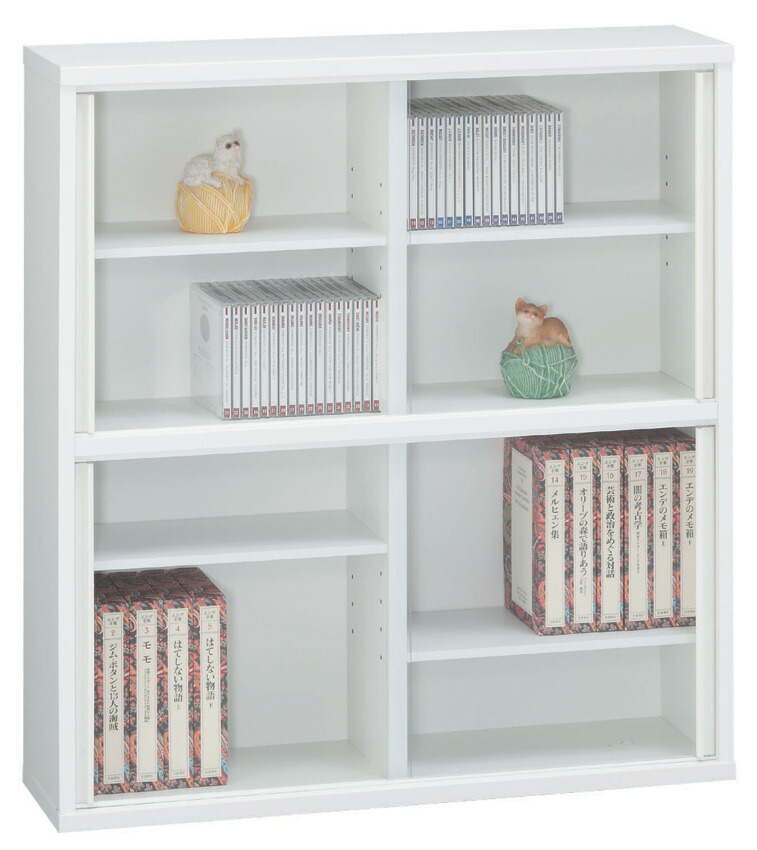 スリムキャビネット75 ホワイト白 シンプル 本棚 Dvd収納 ベーシック 収納ケース ガラス扉 飾り棚 三つ葉楽器 日本製 送料無料 エヒラ家具e Flat支店 薄型設計のスリムキャビネット