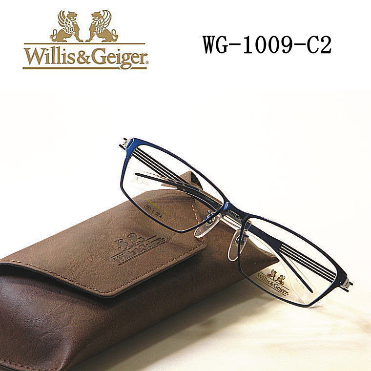 WG-1009-C2　ウィリスアンドガイガー【Willis & Geiger】度付きレンズ付メガネ【WG-1009-C2】チタン板ヌキ　バイカータイプ　送料無料 新作｜永平寺メガネ　店 10,804円
