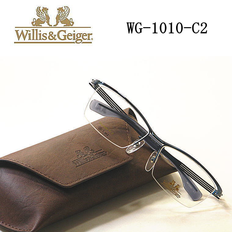 WG-1010-C2 ウィリスアンドガイガー【Willis & Geiger】度付きレンズ付メガネ【WG-1010-C2】ナイロール チタン板ヌキ バイカータイプ 送料無料 新作|永平寺メガネ 店