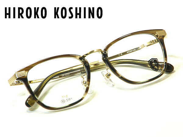HK-9031-C3　ヒロコ　コシノ【HIROKO KOSHINO】度付きレンズ付メガネ【HK-9031-C3】送料無料 新作　チタン板抜　フルリム　コンビ枠｜永平寺メガネ　店