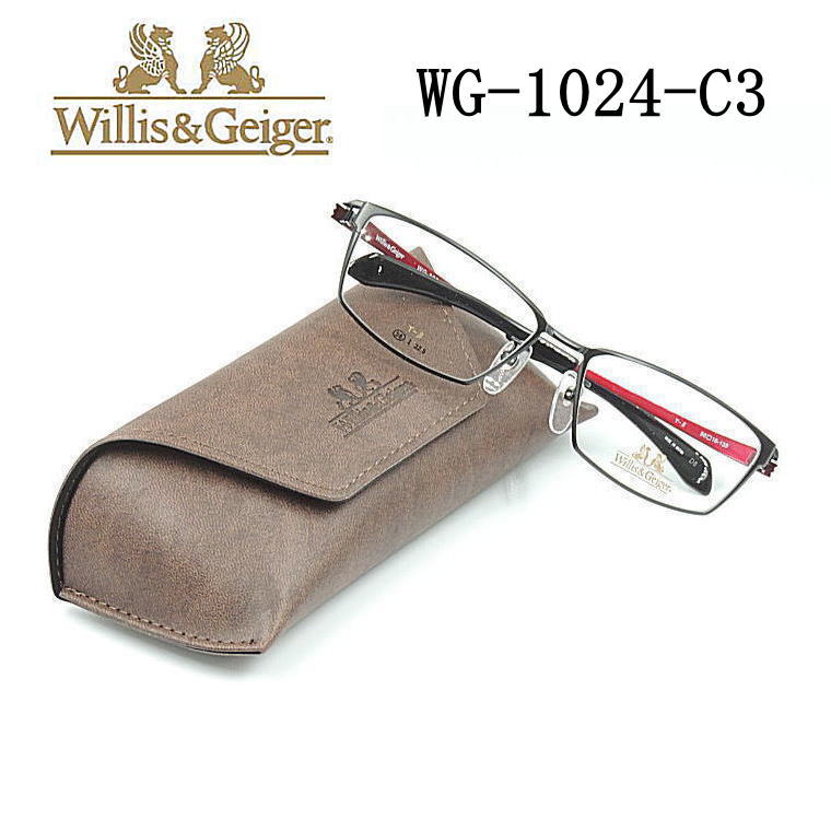 WG-1024-C3 ウィリスアンドガイガー【Willis & Geiger】度付きレンズ付メガネ【WG-1024-C3】フルリム チタン板ヌキ バイカータイプ 送料無料 新作|永平寺メガネ 店