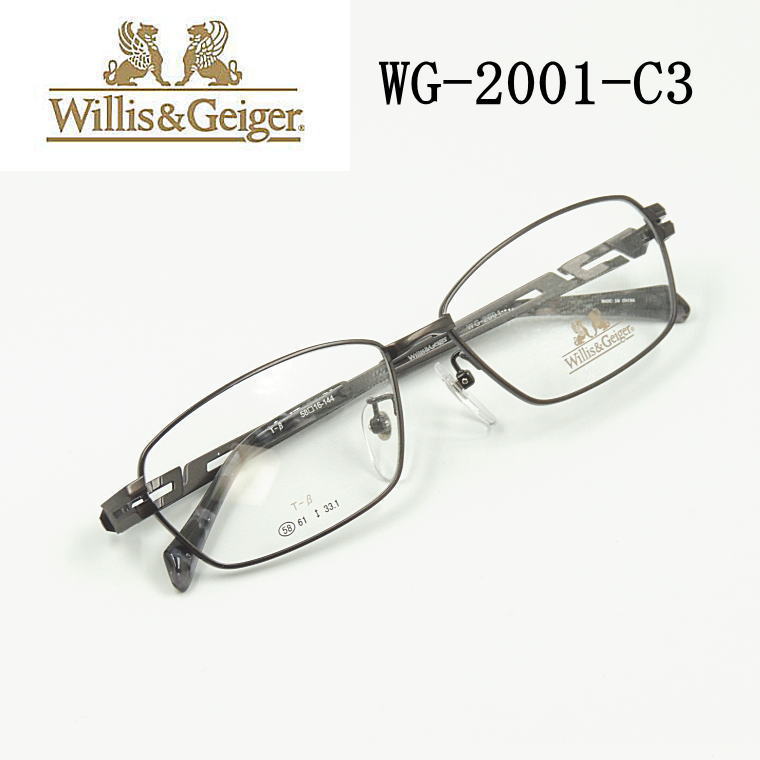 WG-2001-C3 ウィリスアンドガイガー【Willis & Geiger】度付きレンズ付メガネ【WG-2001-C3】フルリム チタン バイカータイプ 送料無料 新作|永平寺メガネ 店