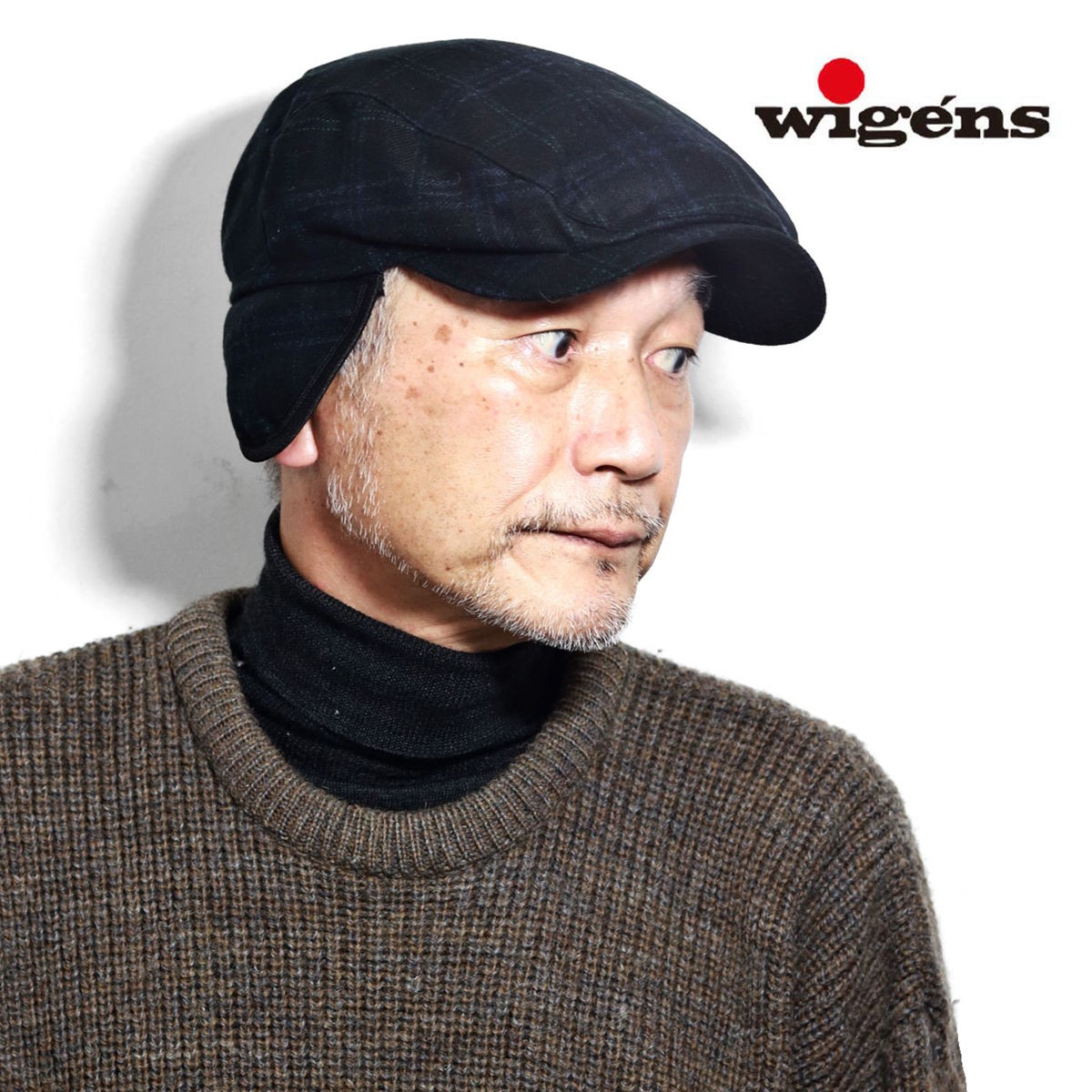 ハンチング カシミヤ メンズ 大きいサイズ 帽子 耳当て付き ハンチング帽 秋冬 送料無料 wigens ブランド ウィゲン ブラック 黒 40代 50代 60代 誕生日 プレゼント クリスマス ギフト ラッピング 無料 父の日 [ ivy cap ]