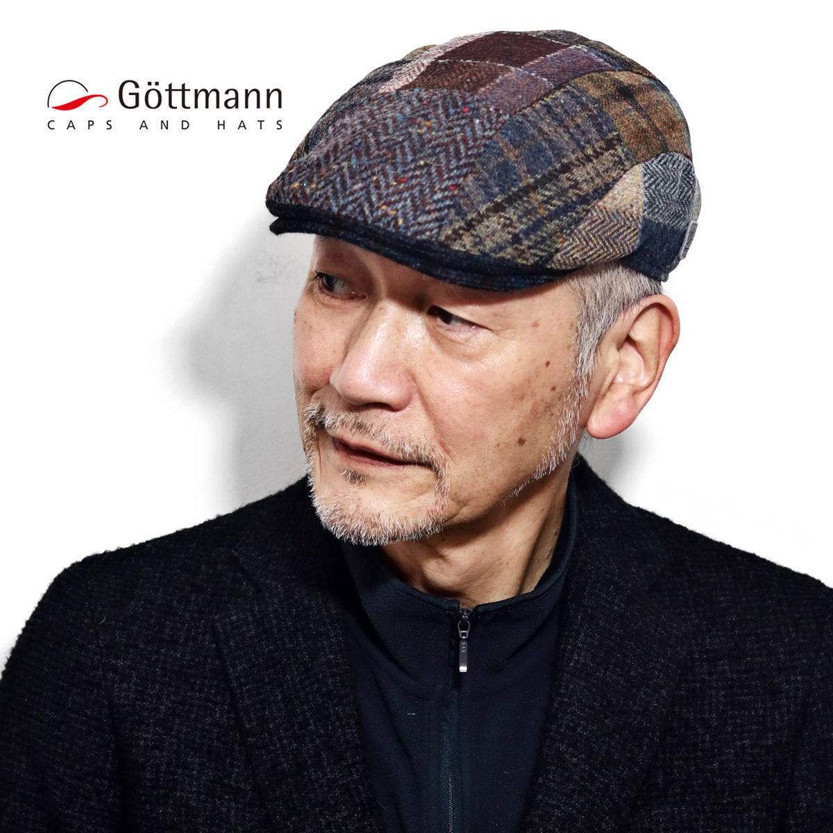 偉大な ゴットマン 帽子 パッチワーク ハンチング 秋冬 メンズ 大きいサイズ アイビーキャップ 紳士 ハンチング帽 ウール チェック柄 マルチカラー Gottmann 57cm 59cm 61cm 63cm Ivy Cap 男性 帽子 誕生日 プレゼント クリスマス ギフト包装 ラッピング無料