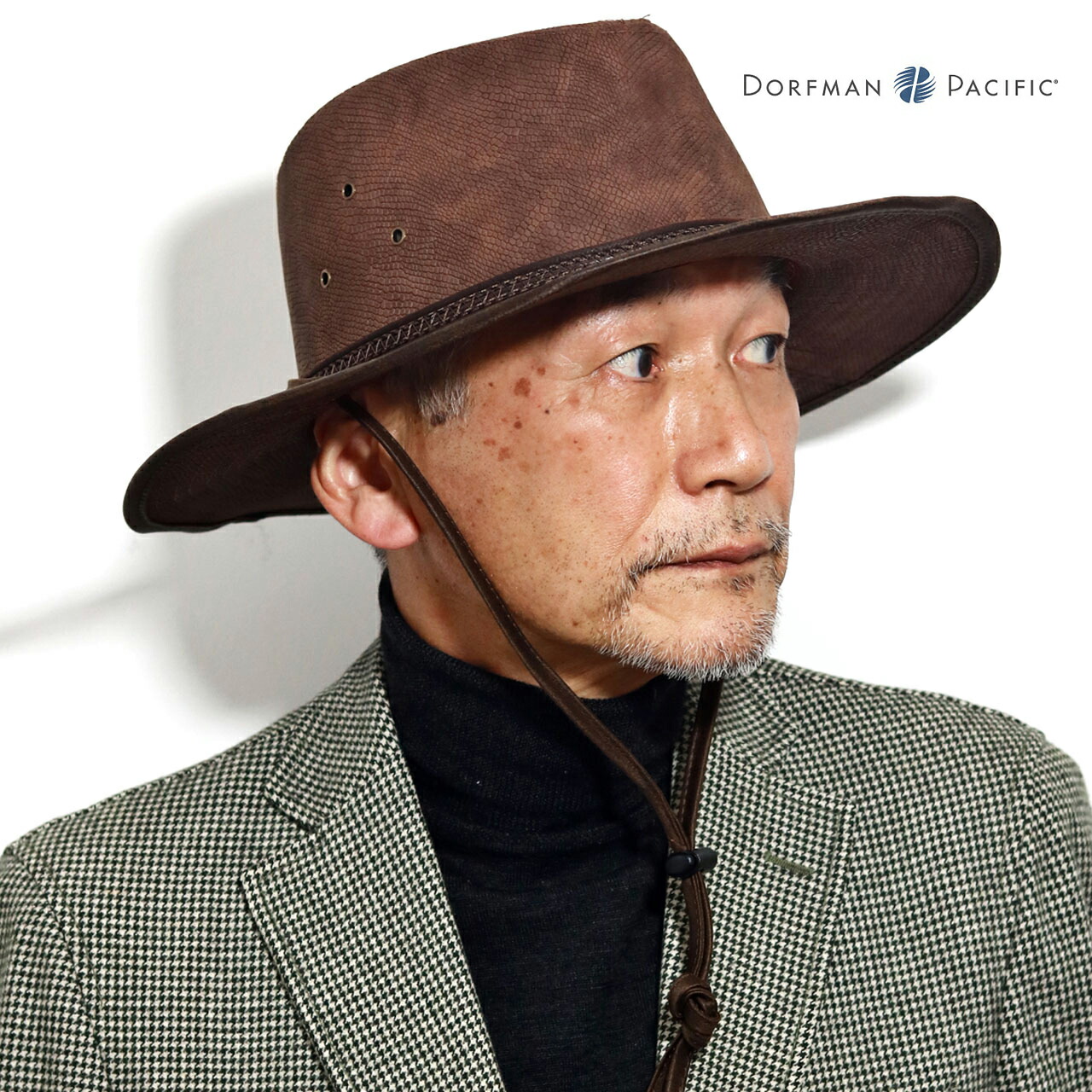 テンガロンハット（牛本革） レディース用帽子【茶色・ブラウン