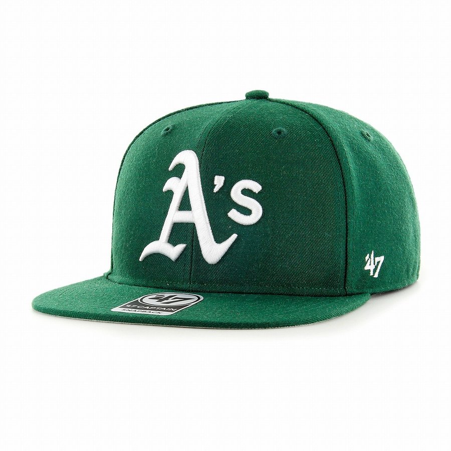 47brand 47キャップ スナップバックキャップ アスレチックス オークランド・アスレチックス Sure Shot '47 CAPTAIN Dark Green フォーティーセブン ブランド キャップ ダークグリーン サイズ調整可 10代 20代 30代 40代 誕生日 プレゼント 父の日
