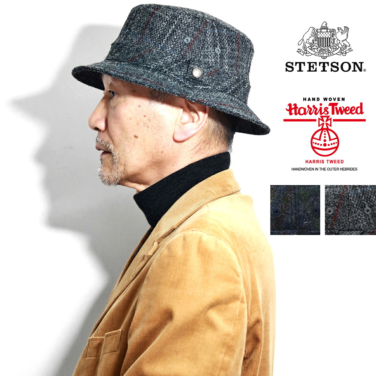 ＼告知▼全品10%OFFクーポン／ ステットソン メンズ サファリハット 帽子 ハット キルティング チェック柄 stetson 冬 ハリスツイード STETSON 日本製 秋冬 グレー 紳士 父 ギフト グレー 40代 50代 60代 ファッション シニア コーデ 小物 秋 冬 stetson 帽子通販 ギフト｜ELEHELM帽子通販専門店 11,396円