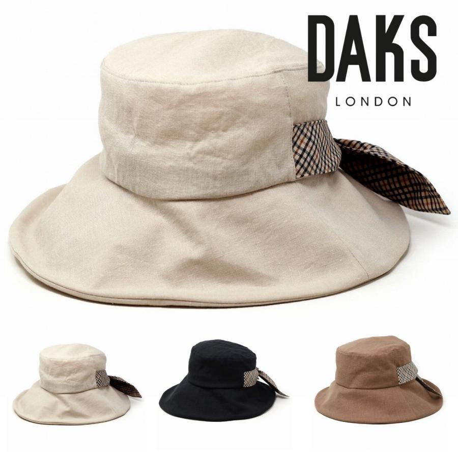 ＼告知▽全品10%OFFクーポン／ 婦人用 帽子 DAKS 春夏 ハット レディース ダウンハット フレンチリネン 送料無料 ダックス ブランド 母の日 プレゼント 麻100% 涼しい 日よけ 全3色 30代 40代 50代 60代 母の日ギフト プレゼント ラッピング無料 送料無料 メール便無料