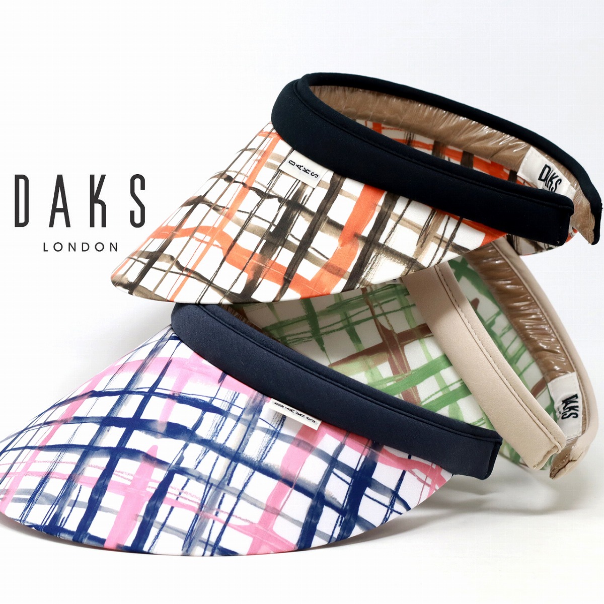 ＼告知▽全品10%OFFクーポン／ レディース DAKS おしゃれ サンバイザー コラボ YOKO NAGAMIYA チェック柄 春夏 紫外線対策 UV 母の日 ギフト プレゼント フリーサイズ 女性 日本製 ダックス 全3色 30代 40代 50代 60代 母の日ギフト プレゼント ラッピング無料 送料無料