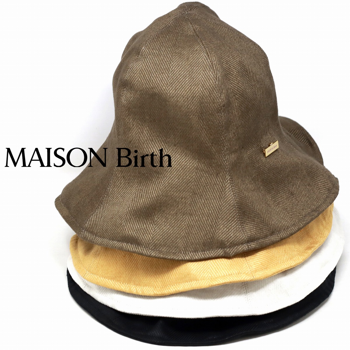 ＼告知▼全品10%OFFクーポン／ チューリップハット レディース ヘリンボン ハット レディース リネン 生地 MAISON Birth 日よけ帽子 メゾンバース 帽子 レディース ヘリンボン柄 全4色 ユニセックス お洒落 誕生日 プレゼント ギフト ラッピング無料 贈り物 tulip｜ELEHELM帽子通販専門店